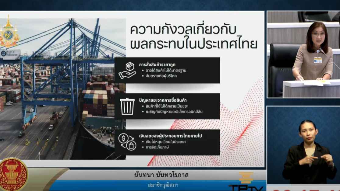 สว.นันทนา ตั้งกระทู้ถามรัฐบาล ห่วงปัญหาแพลตฟอร์มอีคอมเมิร์ซข้ามชาติ กระทบ SMEs ไทย